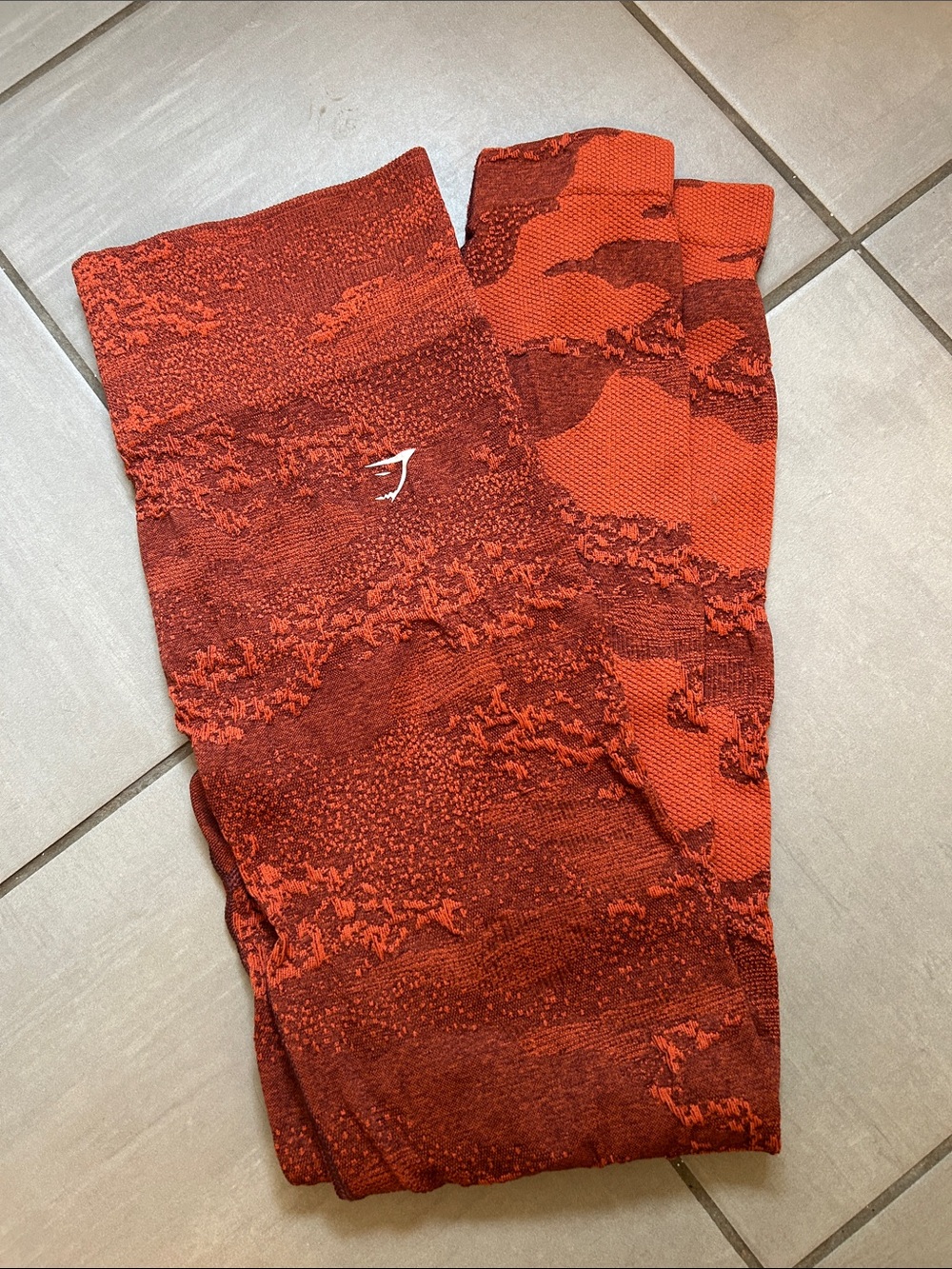 Gymshark Burnt Orange Textured Seamless Leggings